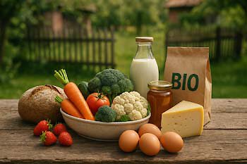 Bioprodukte auf dem Biobauernhof